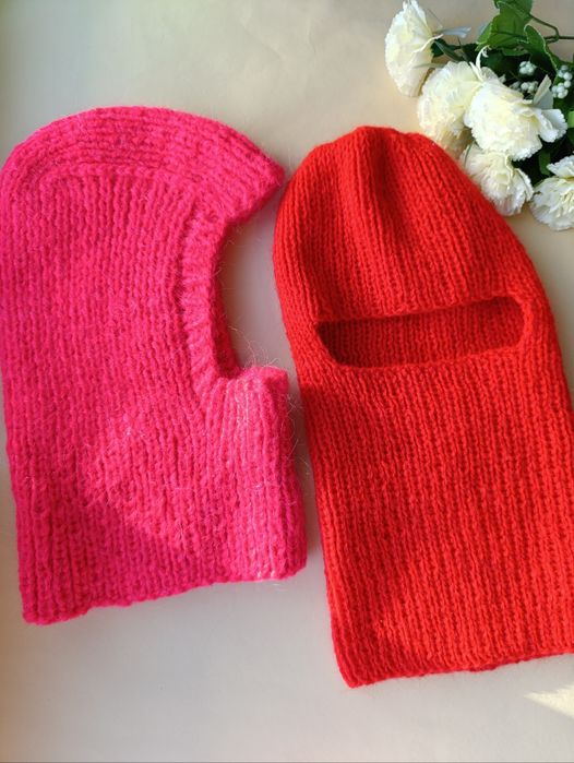 В'язані вироби ручної роботи Балаклава в'язана трендова шолом кроше че