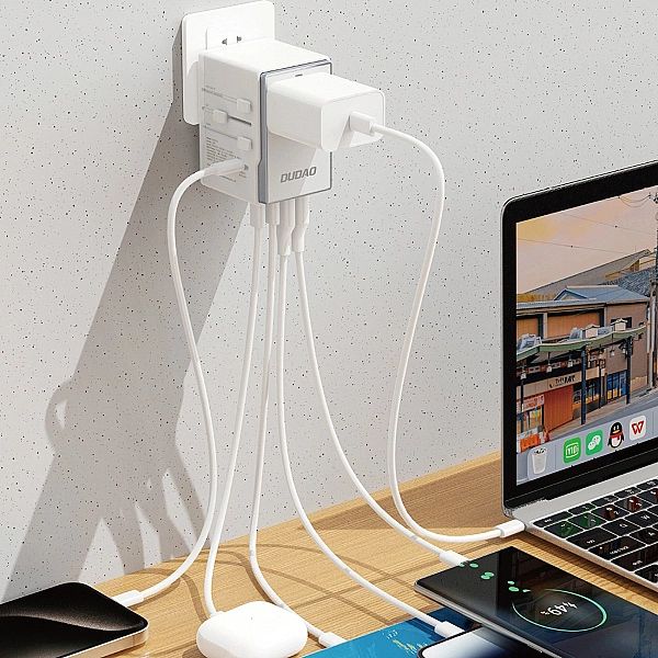 Adapter podróżny Dudao A35Pro 35W EU / UK / AUS / US / JP 3x USB-C 2x
