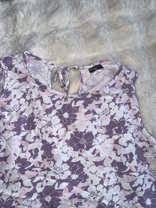 Koszulka 44 XXL filotowa w kwiatki