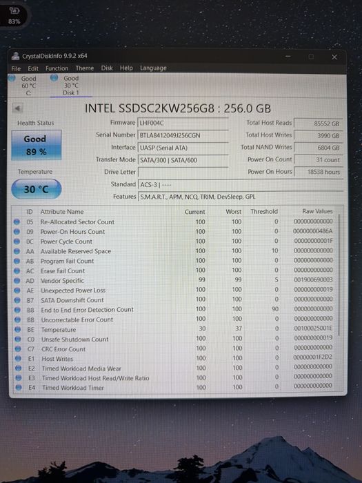 Dysk SSD 256GB Intel MLC - mam tez inne dyski