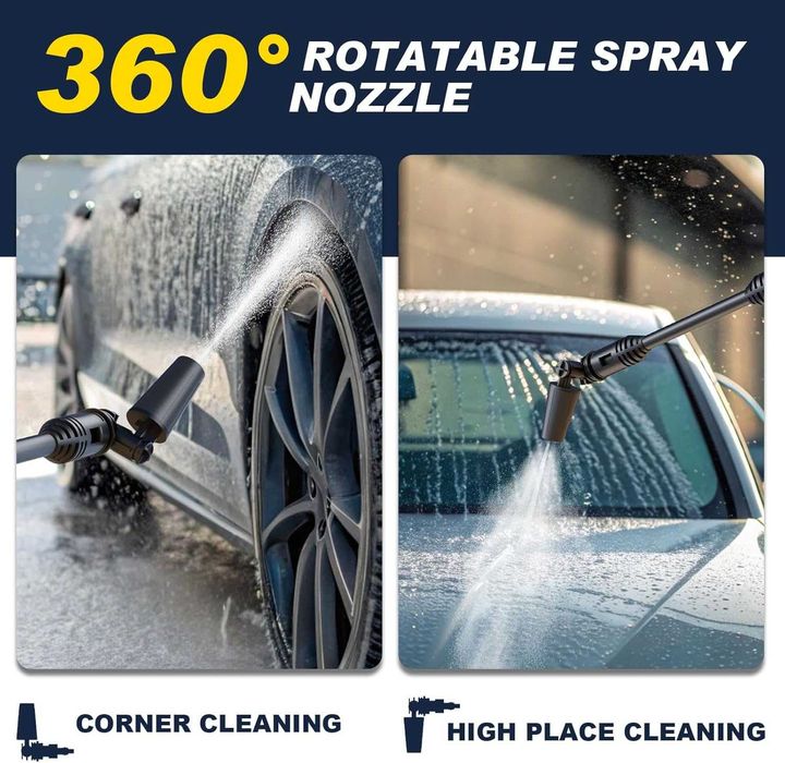 Akumulatorowa myjka wysokociśnieniowa 60bar, z 2 akumulatorami 4000mAh