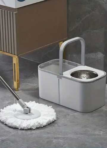 Швабра-ведро, лентяйка с отжимом центрифугой само отжимом 8лит 2 фибры