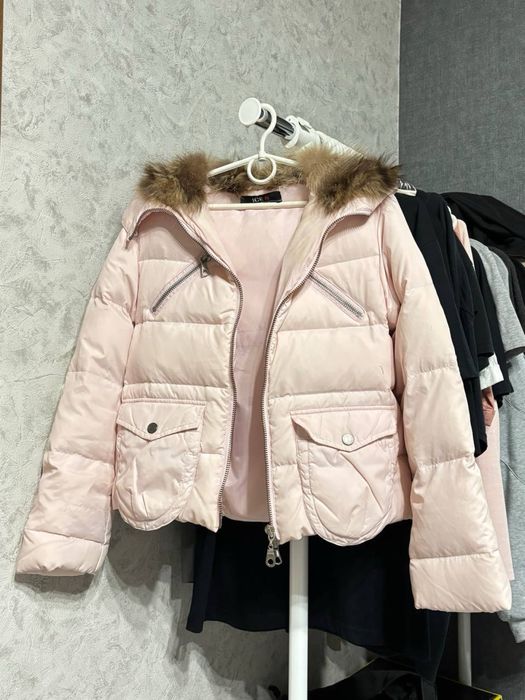 Пуховик ICE berg Куртка Женская с мехом Розовая y2k Пушистый воротник