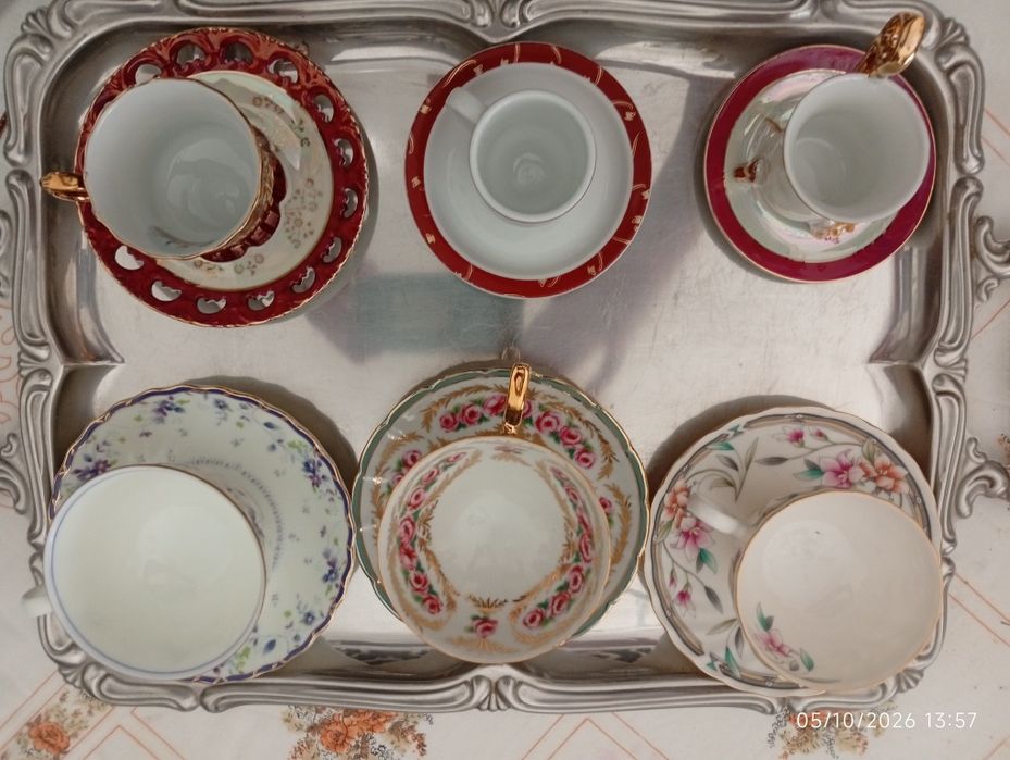 Chávenas De Porcelana - Serviço de Chá (7 unidades)