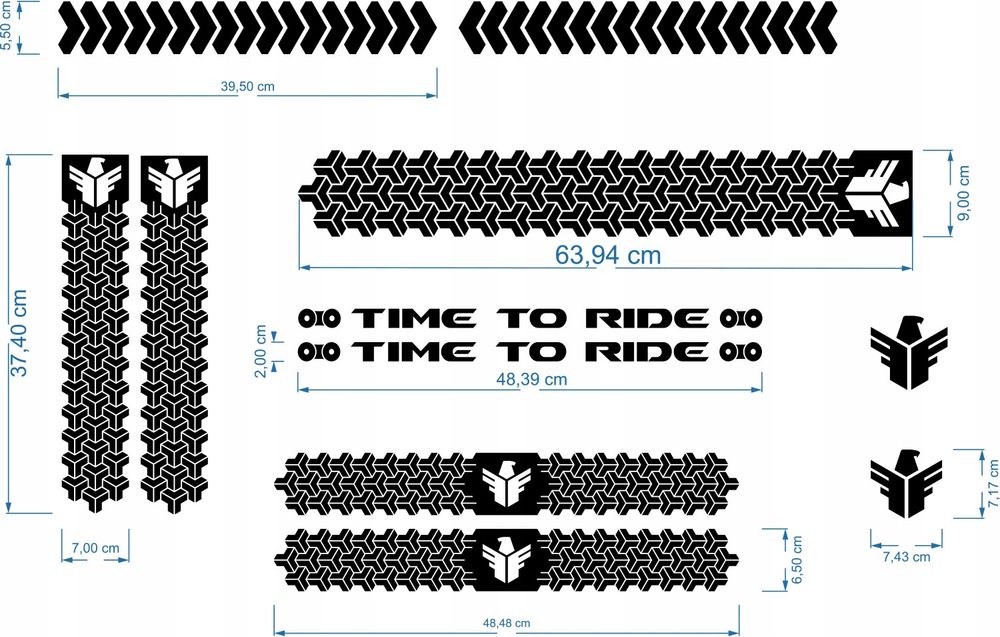 ZESTAW NAKLEJEK uniwersalnych na rower RAMĘ MTB