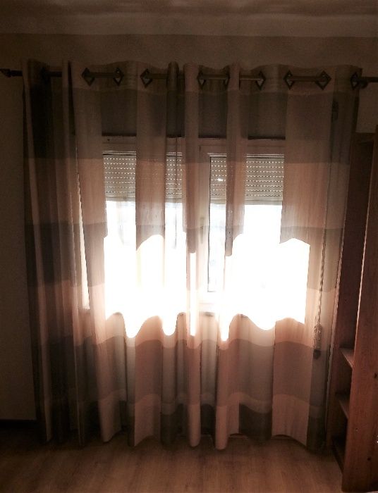 Conjunto Cortinado + Varão Ouro Velho
