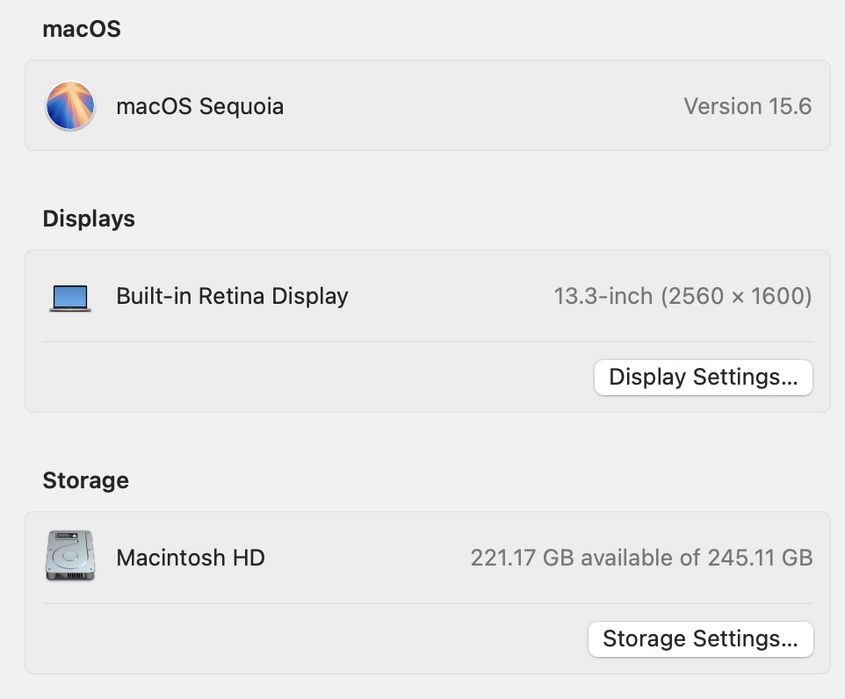 Ноутбук MacBook Air M1 16Gb 256Gb Silver