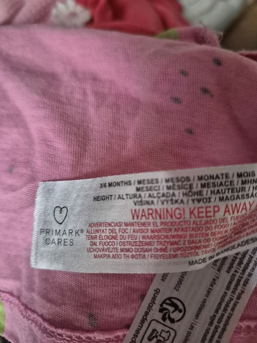 Primark różowa koszulka arbuzy letnia na ramiączkach 68
