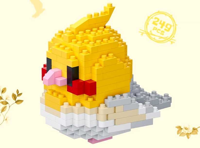 KLOCKI PTAK PAPUGA UKŁADANKA 3D puzzle dla dziecka ozdoba domu 3D