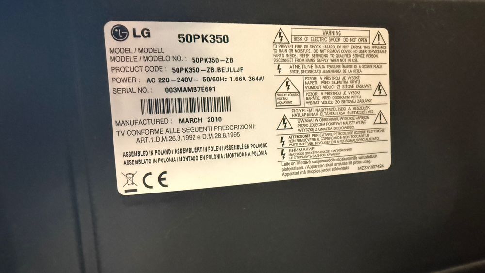 LG 50 cali – duży telewizor plazmowy