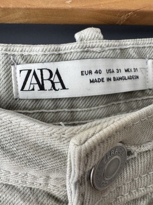 Calções Zara Denim Bege Claro / Cru