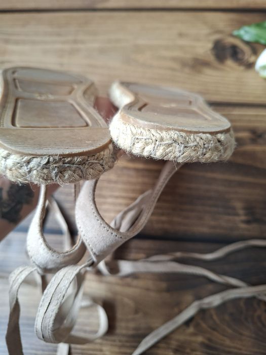 Sandały espadryle z wiązaniem boho lato - 39