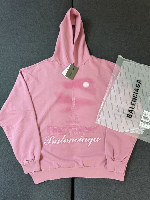 Bluza Balenciaga Paris Moon Hoodie Pink