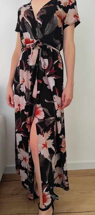 Sukienka długa w kwiaty S