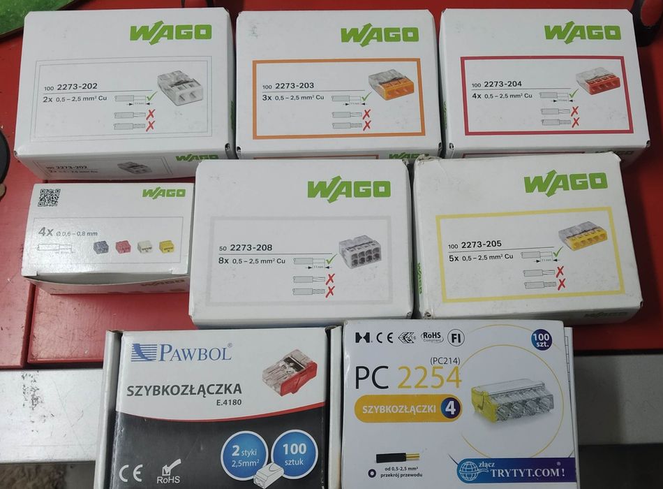 Wago złączki. Nowe