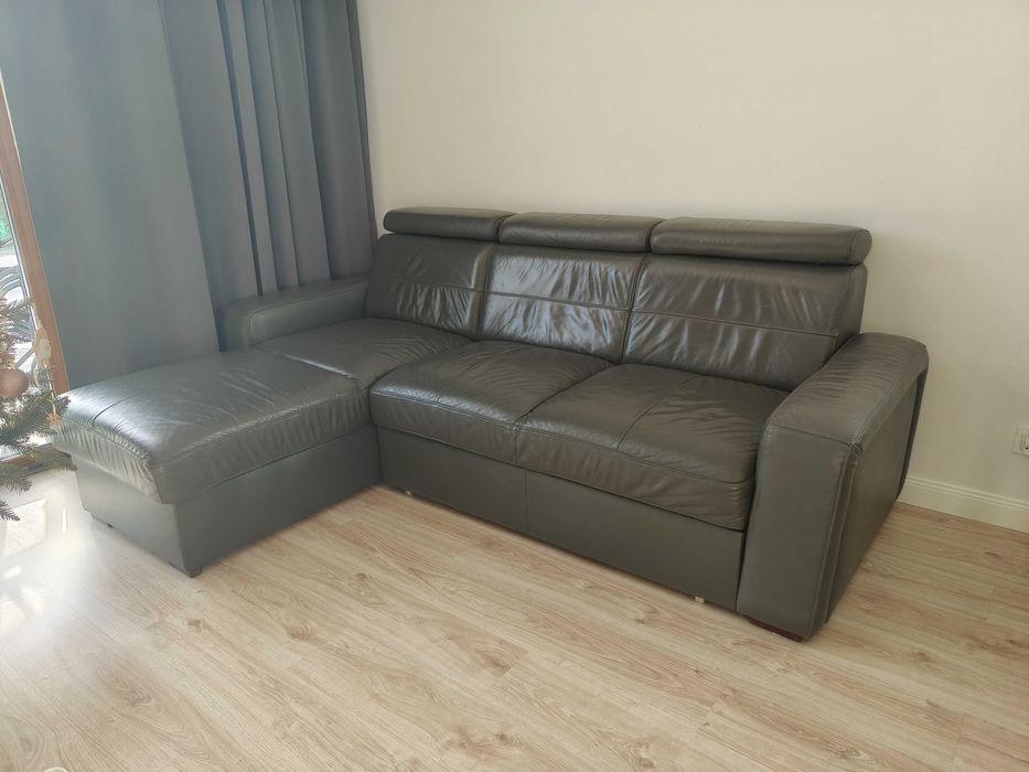 Narożnik Ideal Sofa Basic skóra spanie regulowane zagłówki