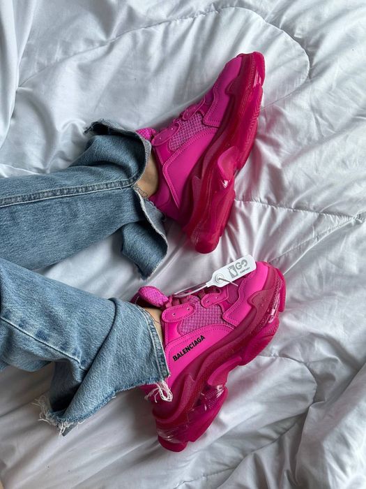 Buty Balenciaga Triple S clear sole pink