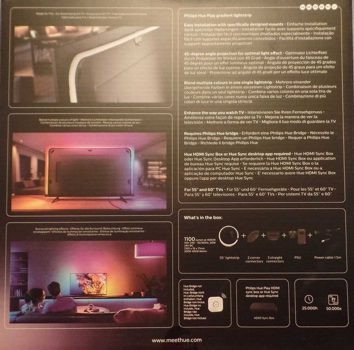 Philips Hue Play Gradient Lightstrip, novo em caixa, nunca usado