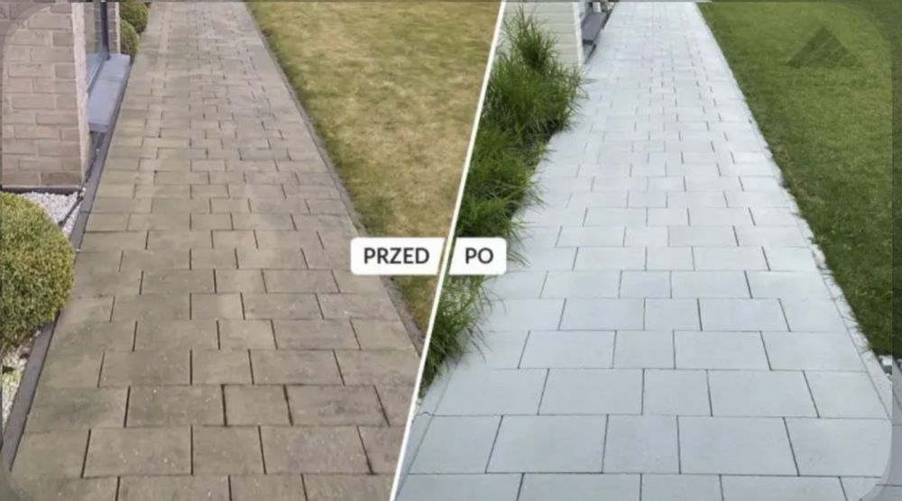 Mycie kostki brukowej -płotów betonowych