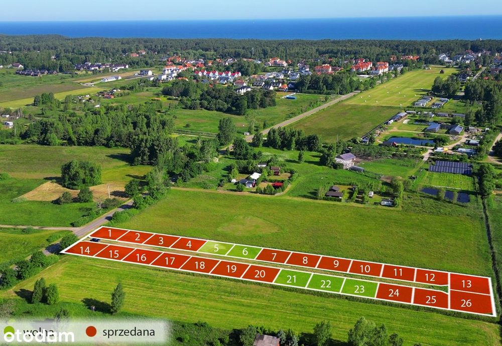OSTATNIE x5 działek na sprzedaż, 1200 metrów do morza