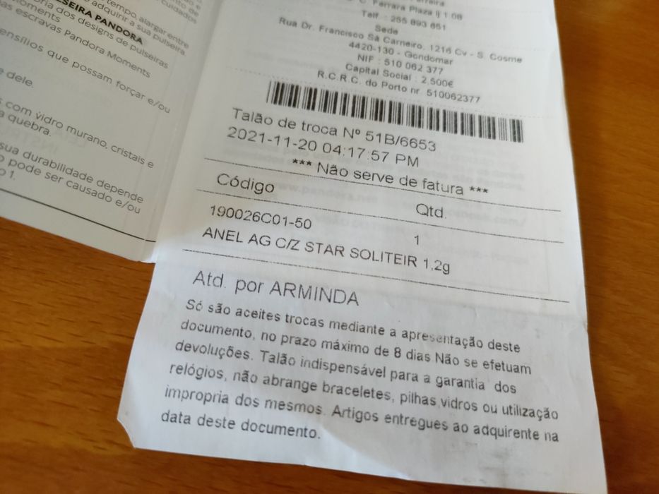 Anel solitário Pandora