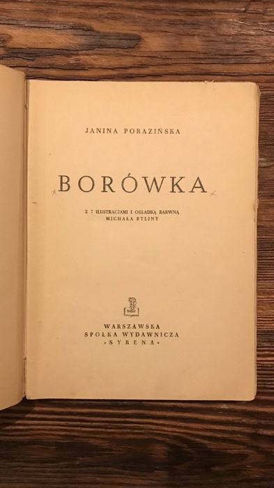 Książka Borówka - Janina Porazińska 1947r.