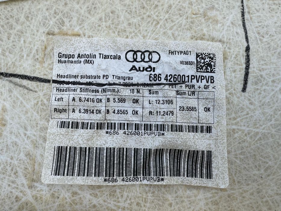 Потолок Q5 2021 80A ДЕФЕКТ