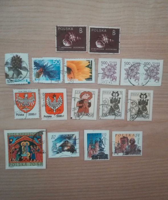 17 znaczków pocztowych