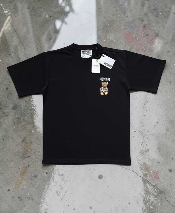 Moschino Czarna Bawełna 100% Tshirt Koszulka S M L XL Męska