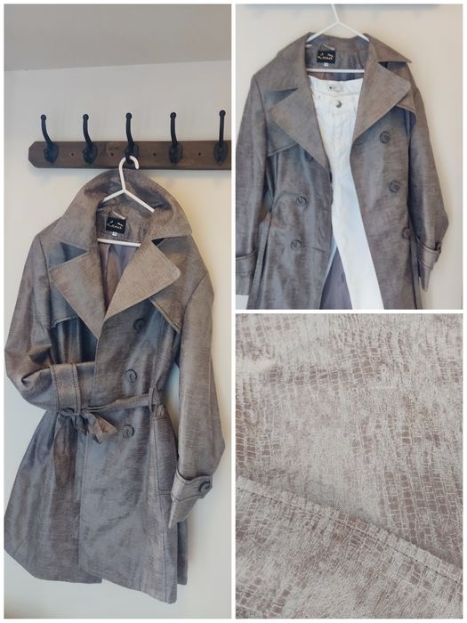 Płaszcz trencz przejściowy toupe