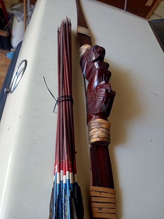 Arco flexas caça cetas artesanato antiguidades