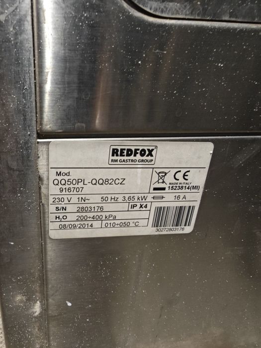 Zmywarka wyparzarka Redfox profesjonalna.