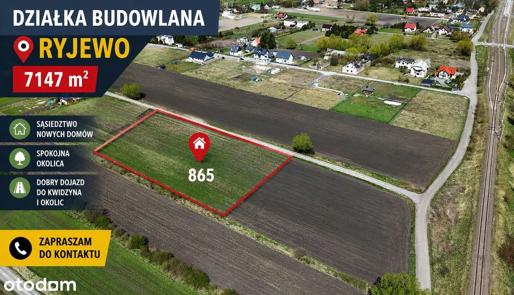 4 działki na sprzedaż - Ryjewo - podział geodezyjny