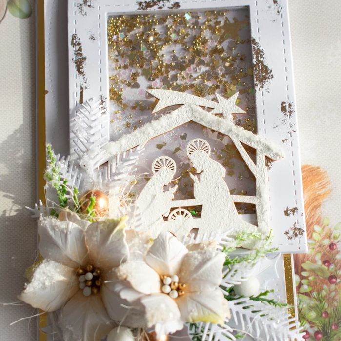 Karteczka ręcznie robiona scrapbooking świąteczna