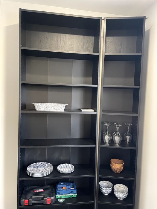 Combinado estante c/módulos de extensão, preto efeito carvalho