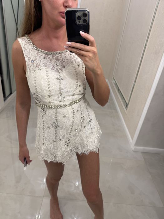 Комбинезон zimmermann кружево гипюр стразы