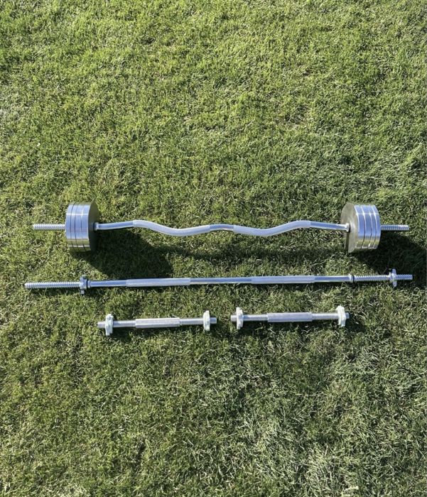 Набір штанга + гантелі 50 кг 71 кг 92 кг гантели металлические стальні