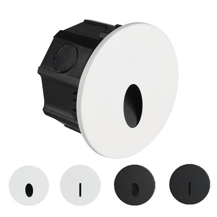 Oprawa Schodowa Wymienne Fronty 3W LED V-tac Biała / Czarna Okrągła 230V IP65 3w1 CCT VT-10184 3000K-4200K-6400K 170lm 3 Lata Gwarancji
