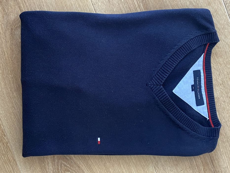 Tommy Hilfiger M sweter męski granat bawełna