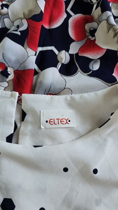 Lekka bluzka 44 / 46 Eltex kropki kwiaty