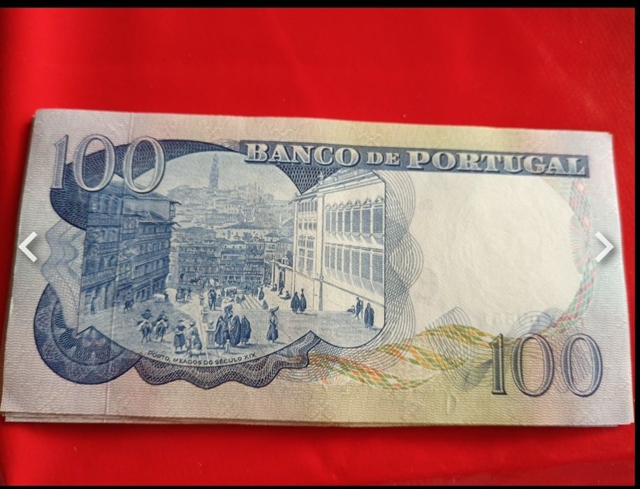 Notas antigas de 100 Escudos Ouro Chapa 7 (todas novas, sem circulação)