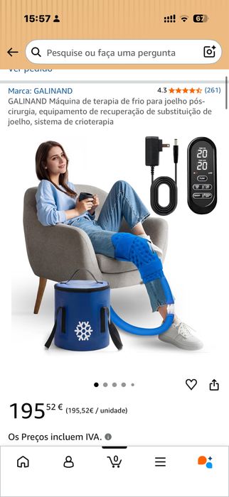 Maquina de terapia de frio para joelho