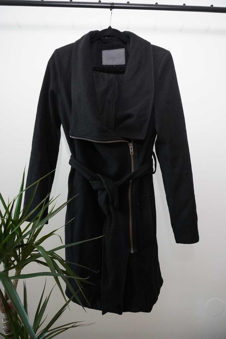 Płasz damski Mbym rozmiar M czarny ciepły elegancki wełna