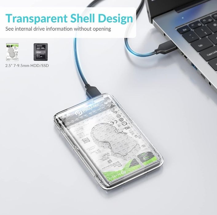 Obudowa dysku twardego 2,5 cala, PHIXERO USB 3.0 5 Gbps
