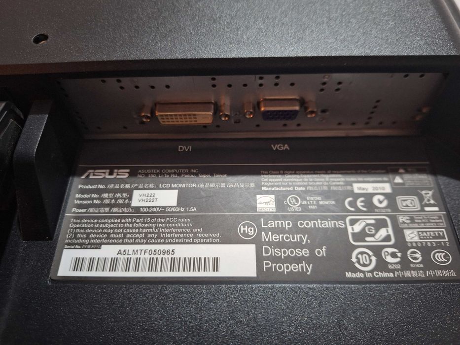 Monitor LCD Asus  22" polegadas 100% Funcional