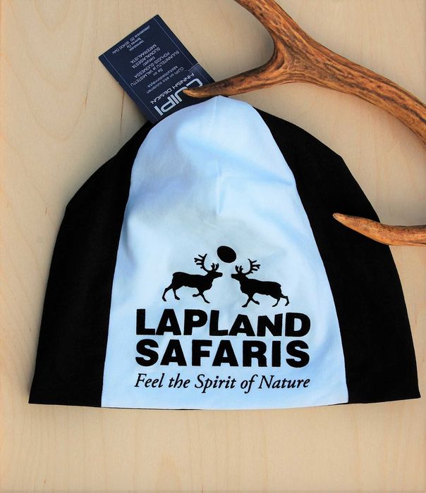 Laponia, Finlandia, nowa, lekka czapka bawełniana czarno-biała, unisex, bawełna, renifer, skandynawski styl