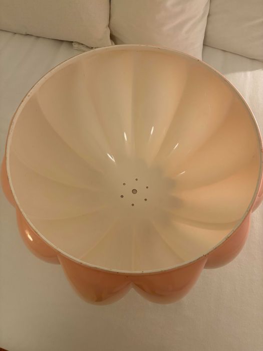 Vintage pink plastic lamp shade, Italian design.