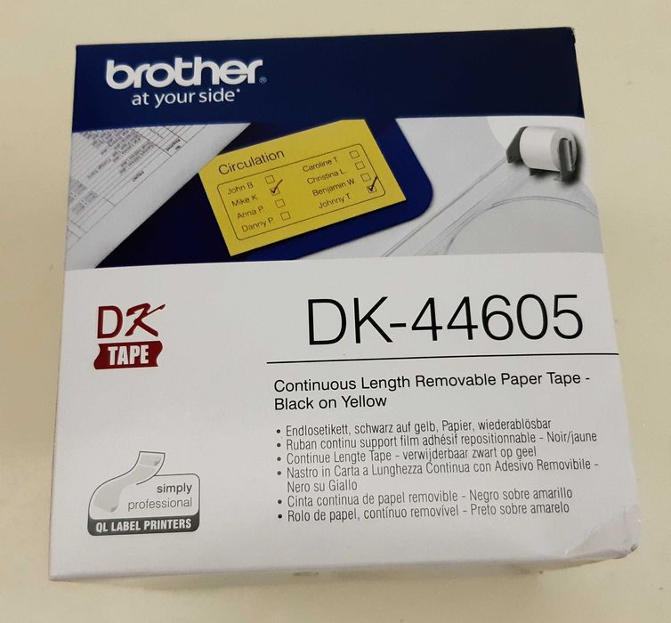 Caixa Fita Contínua Papel Térmic Autocolante Removível BROTHER DK44605