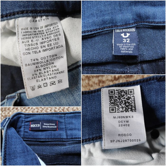 True Religion Rocco relaxed skinny джинсы made in USA оригинал W32
