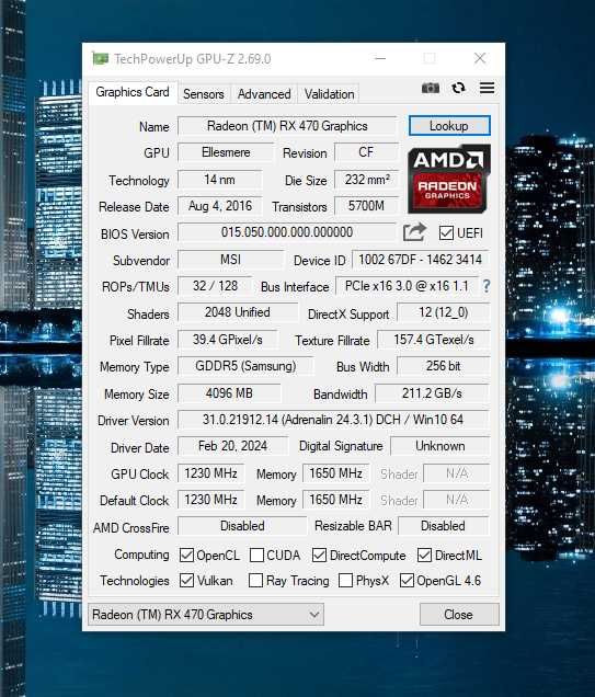 MSI RX 470 4gb mining Samsung РАБОЧАЯ. Пишите договоримся!